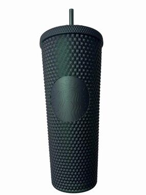 NWT Starbucks Matte Black l Green Studded with Straw - Men Grooming Accessory
